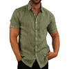 Camisas casuais masculinas homens masculinos masculinos tops formal turn tury colar colar giras therentsted print slim fit verão verão