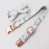 Colliers de chien collier en marbre avec noeud papillon cadeaux de chat en coton pour animaux de compagnie réglables personnalisés personnalisés