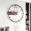 Wall Clocks Antique Clock Japanese Round Metal 3d Arabic Numbers Rustic Aesthetic Relogio Parede Living Desk Decoration