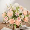 Decorative Flowers European Artificial Hydrangea Flower Bouquet Fake Silk Wedding Party Decoration Home Living Room Decor DIY Arrangement