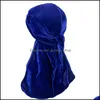 Bonnet / Skull Caps Hommes Femmes Automne Hiver Veet Bandana Turban Long Chapeau Hip Hop Bandeau Chapeaux Accessoires De Cheveux Drop Livraison Fash Dhnys