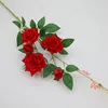 Fleurs décoratives Une soie Rose Fleur Longue Tige 5 Têtes Artificielle Rosa Fluer Branche 6 Couleurs Pour Centres De Mariage Maison Floral