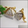 Gift Wrap Marry Candy Box Pagoda Shaped Silk Ribbon Diamonds Return Pattern Small Large Packing Boxes Pink 0 38Xp M2 Drop Delivery H Ottct