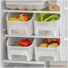 Bottiglie di stoccaggio Barattoli Frigo Zer Box con maniglia Grande apertura Der Style Multiuso Organizer Contenitore Cestino Consegna a domicilio G Dh6Vm