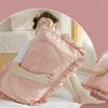 Pillow Case Decorative Pillows For Bed Cushions Cover Cotton Pillowcase With Lace Trimming Household Pink 45 75cm