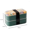 Dinnerware Sets Double-Layer Bento Lunch Box Chinese Microwave Oven Heated And Sealed Separate Kid's Office Students Portable.