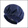 Beanie/Skull Caps Solid Color Waterproof Elastic Bath Hat For Women Girl Head Er Bonnet Hair Care Fashion Accessories Headwear Drop Dhyvi