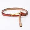 Belts Real Cowskin Leather Belt Fashion Alloy Buckle Retro Ladies Thin Genuine For Women Wild Jumpsuit Ceinture