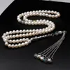 Chapelet musulman d'eau douce naturel, perles de prière Tasbih, 99 brins, taille 6-7mm, Misbaha, cadeau islamique de l'aïd, bijoux à la mode arabe