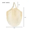 Storage Bags Reusable Cotton Mesh Tote Bag Eco-friendly Beige Vegetable Fruit Net Portable Grocery Shopping