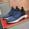 8A Scarpe casual firmate da uomo Valentines Day Navy Mens Trainers Sport nero rosso grigio Pelle bovina con sneakers in tessuto traspirante 38-45