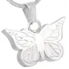 Pendant Necklaces IJD8051 316L Stainless Steel Butterfly Memorial Urn Keepsake Cremation Necklace Memory Pet Animal Ashes Jewelry