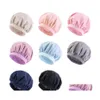 Beanie/Skull Caps Solid Color Waterproof Elastic Bath Hat For Women Girl Head Er Bonnet Hair Care Fashion Accessories Headwear Drop Dhyvi