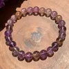 Link Bracelets Wholesale 8 Mm Grade Ametrines Bracelet Natural Purple Ghost Disperse Negative Energies Jewelry Divine Spirit Mala