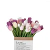 Decoratieve bloemen 5 -stks Feel tulpen kunstmatig huisdecor groene planten bruiloft decoratie ins mariage