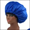 Bonnet / Crâne Casquettes Couleur Unie Extra Large Double Couche Chapeaux De Nuit Femmes Dame Satin Sommeil Soins Des Cheveux Bain Chapeaux Accessoires De Mode Dh5Ur