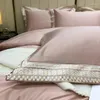 Bedding Sets 100S Egyptian Cotton Set Luxury Quilt Cover Soft Duvet Flat Bed Sheet Pillowcases Long-staple Colorblock#/L