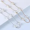 Choker Fashion 8mm Pearl Statement Necklace In Chokers For Women Party Gift Yellow Gold Color Chain Jewelry Making DWN581M