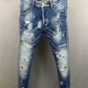 2023Now estilo masculino Jeans masculino Dsquaredd Popular Luxury Brand Designer D2 Men Denim Dsquaredd Bordado Ponta de Moda Holes Troushers Clothing Us Tamanho dos EUA