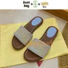 2023 Bast bestickte Hausschuhe Damen Strandsandalen Schwarz Kiefer Grün Fuchsia Gold Rot Himmelblau Braun Rosa Rot Herrenschuhe Mode Flache Pantoletten Slides mit Box