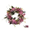 Couronnes De Fleurs Décoratives Couronne De Fleurs De Pivoine Artificielle Printemps Été Automne Hiver Pour Porte D'entrée Extérieure Mur De Mariage Intérieur Win Othbz