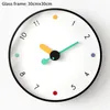 Wall Clocks 12 In Modern Minimalist Clock Round Glass Silent Single Face Battery Powered Punch Free Home Decor Zegar