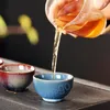 Chinesische Vintage Keramik Teetasse Wiederverwendbare Change Kiln Teetasse 6 Farben Kleine Kung Fu Master Teetassen Teegeschirr Linien Flaschen BH8135 TQQ