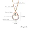 Hanger kettingen rond Romeinse cijfers CZ Rose Gold kleur ketting voor vrouwen roestvrijstalen link keten juwelen cadeau drop