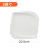 Plates Creative Ceramic Flat Plate Pure White Western Pasta Sushi Dessert Square Simple Home Breakfast