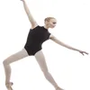 Scen Wear Black Halter-Neck Ballet Dancing Leotard Sleeveless With Mesh Keyhole Back Women Practice Adult Clothing 01D0033