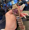 الأزواج نساء النمر مشاهدة متعدد الألوان الهندسة مربعة مربع الكوارتز wristwatch الصلب روما رقم الاتصال الهاتفي