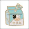 Broches Broches Boîte De Lait Personnalisée Bk Broche En Émail Insigne Créatif Alliage Vêtements Charmes Accessoires Bijoux Personnalisés Dur Dhgarden Dhpea