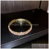 Mankiet geometryczny Bransoletka cyrkonowa Banles dla kobiet różowy zielony kryształowe urok bransoletki wesel biżuteria 431 D3 Drop dostawa dhiqk
