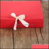 Gift Wrap Fashion Paper Box Solid Color Packaging Candy Case Jewelry Makeup Container Bow Ribbon High Quality 2 5Mz F2 Drop Delivery OTUB8