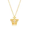 Wholesale Women's Necklace Fashion Luxury Delicate Crown Sweater Chain Minority Design Colorful Artificial Gem Necklace