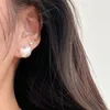 925 Sterling Silver Small Frosted Round Ball Stud Earrings For Women Elegant Geometric Studs Earring