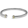 Bracelet de manchette 4mm mince mode charme câble métallique double couleur ouverture bracelets féminins bijoux de luxe designers femmes tendance cloutée avec des diamants