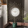 Table Clocks Bedroom Clock Light Luxury Living Room Decoration TV Cabinet Wine Desk Vertical Ornaments