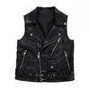 Kvinnors västar PU -läder väst Waistcoat Solid Women Motorcykel Spring Autumn High Quality Sleeveless Zipper Tops 2023