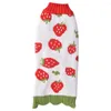 Chien vêtements pull Adorable tricoté rouge fraise vert ourlet Fiber acrylique Texture douce blanc vêtements pour animaux de compagnie pour l'hiver