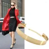 Belts Designer Fashion Lady's Metal Sheet Wide Girdle Gold Silver Chain Pendant Belt All-Match Coat Dress Accessories Waistband