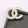 Luxury Women Designer Brand C-Letter Brooches 18K Gold Plated Inlay Crystal Rhinestone Jewelry Brooch Charm Pearl Pin Marry Wedding Party Gift Accessorie