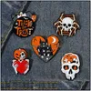 Pins Brooches Halloween Enamel Brooch Pins Skeleton Spooky Pumpkin Badge Gothic Jewelry 1469 E3 Drop Delivery Dhgarden Dhdkp