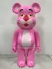 새로운 400% Bearbrick Action 장난감 그림 Bearbricks Pink Panther PVC 재료 플라스틱 테디 베어 만화 애니메이