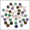 Kunst en ambachten 10 mm mini Natural Crystal Agate Stone Love Heart Charms Rose Quartz Hangers Trendy voor sieraden Making Sports2010 Dr Dhwyo