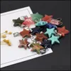 Arts And Crafts Natural Crystal Five Point Star Shape Stone Charms Handmade Pendants For Necklace Earrings Jewelry Making Sports2010 Dhggn