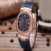 5 Color Luxury High Quality Watch 40 5mm Nautilus 5711 1R-001 Leather 18k Rose Gold Asia Mechanical Transparent Automatic Mens Wat2902
