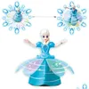 Poppen batterij bedienden prinses speelgoed voor meisjes sneeuwdans dansende pop flitsende zang en roterende drop levering geschenken accessoires dhqg8