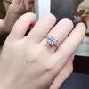 Cluster Rings Sherich 1.2CT Certified Square Princess Moissanite Ring Engagement Diamond Bridal Proposal 925 Sterling Silver Brand Jewelry