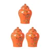 Storage Bottles Ceramic Ginger Jars Porcelain Jar Tea Tin Decorative Temple Food Flower Pot Vase For Home Bedroom Office Decor